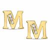Thumbnail Image 0 of Cubic Zirconia Initial "M" Stud Earrings Set in 10K Gold