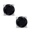 Thumbnail Image 0 of 5mm Black Cubic Zirconia Solitaire Stud Earrings in Sterling Silver