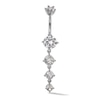 Thumbnail Image 0 of Solid Stainless Steel CZ Dangle Belly Button Ring - 14G