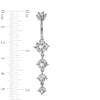 Thumbnail Image 1 of Solid Stainless Steel CZ Dangle Belly Button Ring - 14G
