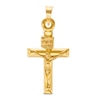 Thumbnail Image 0 of Small "INRI" Ribbon Wrapped Crucifix Necklace Charm in 10K Stamp Hollow Gold