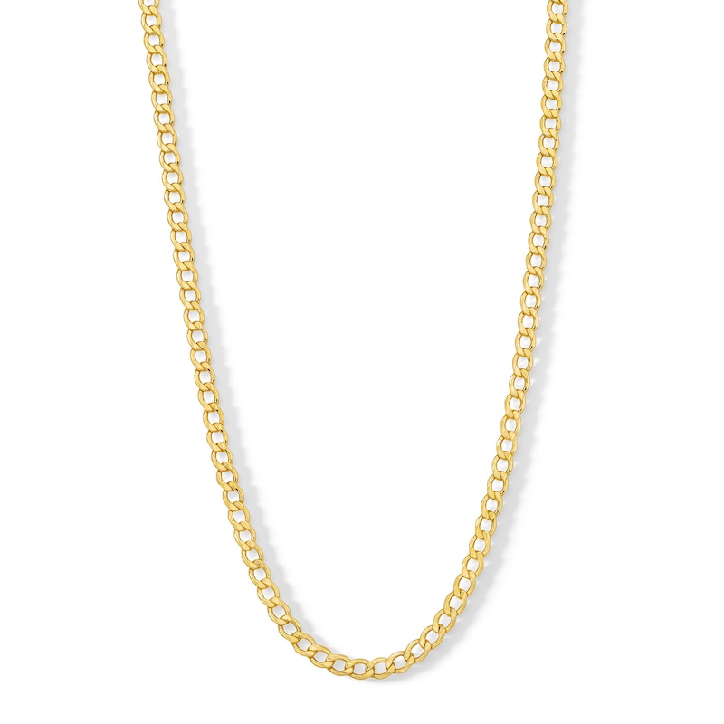 120 Gauge Curb Chain Necklace in 10K Hollow Gold Bonded Sterling Silver - 24"