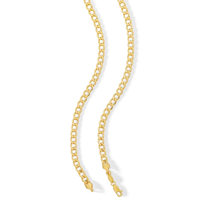 120 Gauge Curb Chain Necklace in 10K Hollow Gold Bonded Sterling Silver - 24"