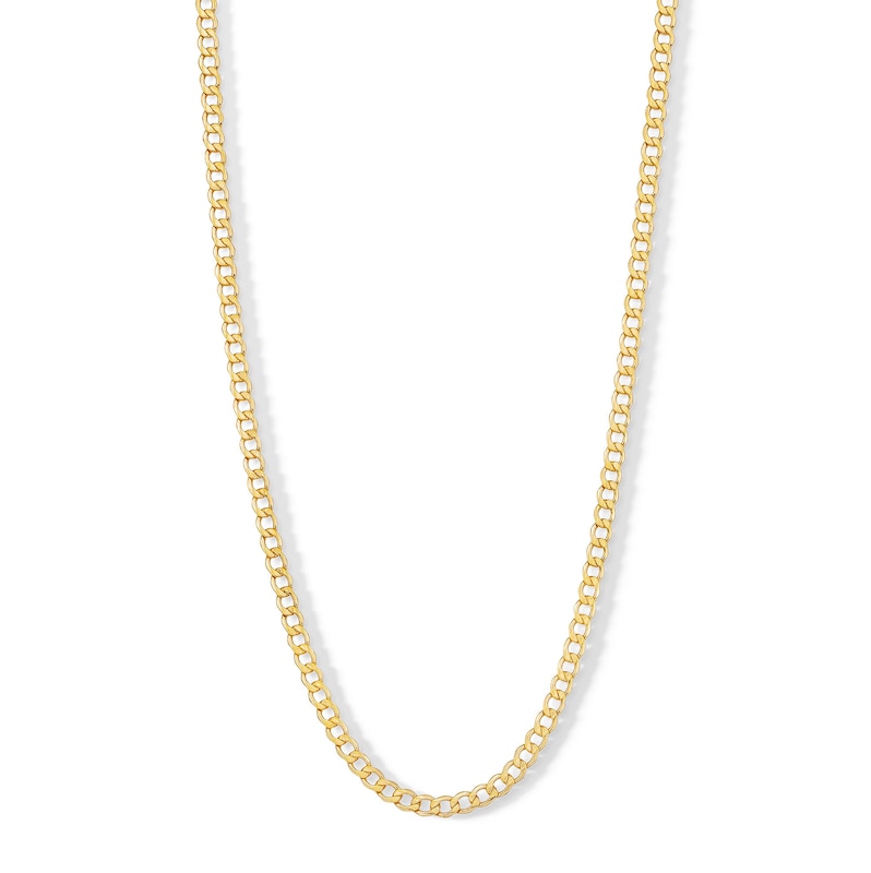 100 Gauge Curb Chain Necklace in 10K Hollow Gold Bonded Sterling Silver - 22"
