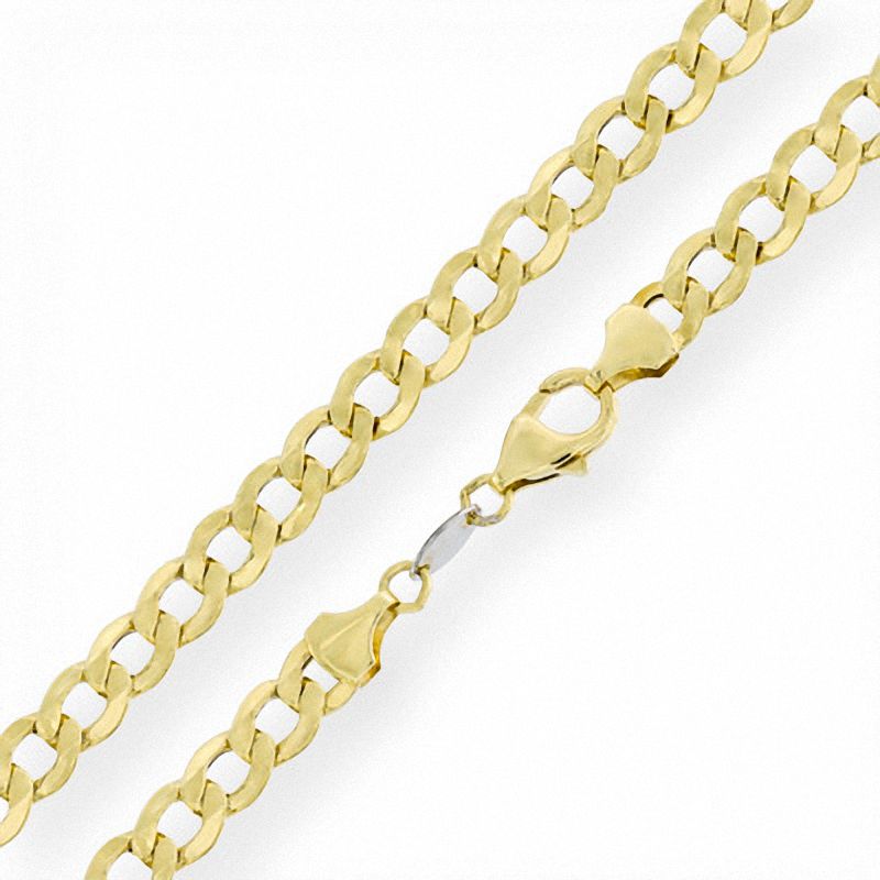 140 Gauge Curb Chain Necklace in 10K Hollow Gold Bonded Sterling Silver - 26"