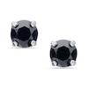 Thumbnail Image 0 of 1 CT. T.W. Black Diamond Solitaire Stud Earrings in Sterling Silver
