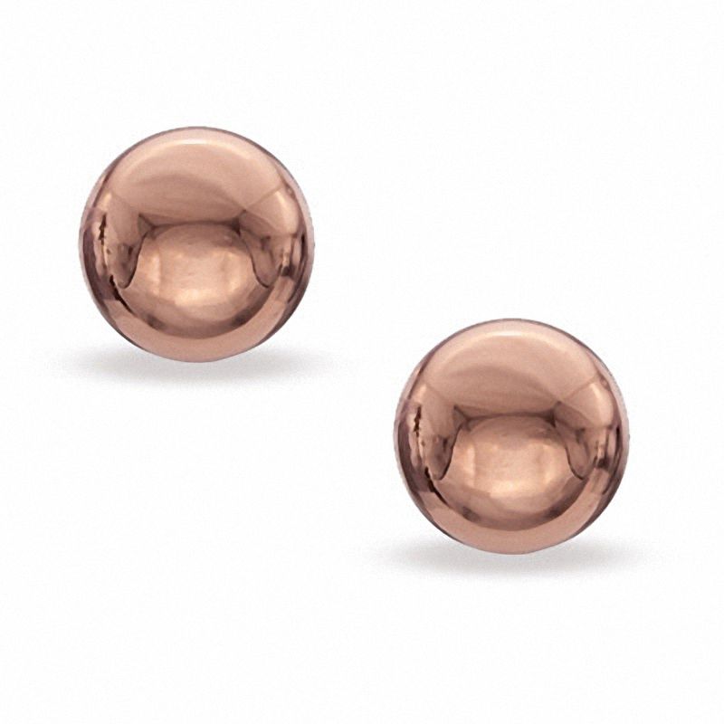 6mm Ball Stud Earrings in 10K Rose Gold