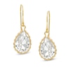 Thumbnail Image 0 of Pear-Shaped White Crystal Drop Earrings in 10K Gold
