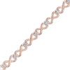 Thumbnail Image 0 of Diamond Accent Infinity Link Bracelet in Sterling Silver and 10K Rose Gold Plate - 7.25"
