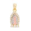 Thumbnail Image 0 of Cubic Zirconia Our Lady of Guadalupe Small Necklace Charm in 10K Solid Tri-Tone Gold