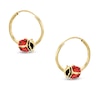 Thumbnail Image 0 of Child's Red Enamel Ladybug Continuous Hoop Earrings in 10K Gold