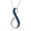 Thumbnail Image 0 of Enhanced Blue and White Diamond Accent Infinity Pendant in Sterling Silver