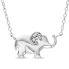 Thumbnail Image 0 of Diamond Accent Elephant Necklace in Sterling Silver - 16"