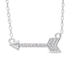Thumbnail Image 0 of Diamond Accent Sideways Arrow Necklace in Sterling Silver
