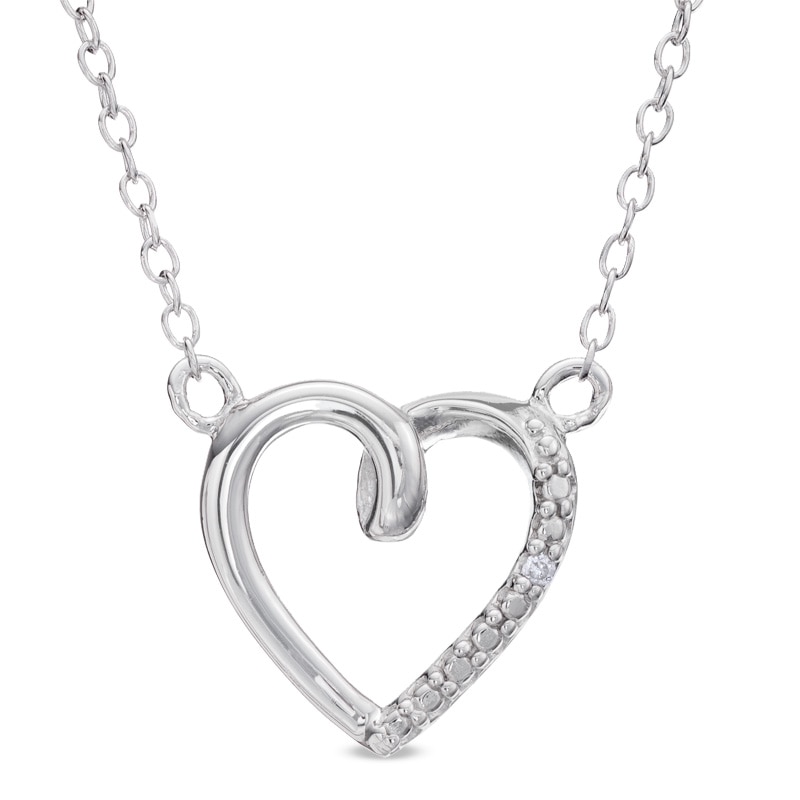 Diamond Accent Heart Necklace in Sterling Silver