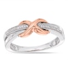 Thumbnail Image 0 of Diamond Accent Infinity Tie Ring in Sterling Silver and 14K Rose Gold Plate - Size 7