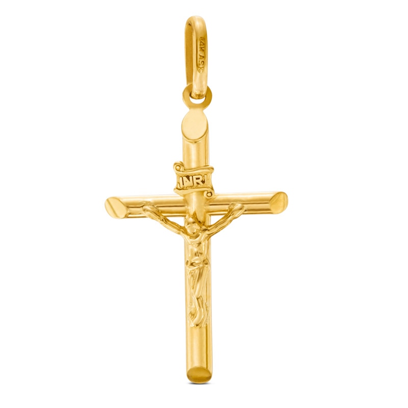 Crucifix Necklace Charm in 14K Gold