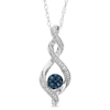 Thumbnail Image 0 of Enhanced Blue and White Diamond Accent Cascading Pendant in Sterling Silver