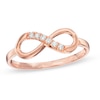 Thumbnail Image 0 of Cubic Zirconia Sideways Infinity Ring in 10K Rose Gold - Size 6
