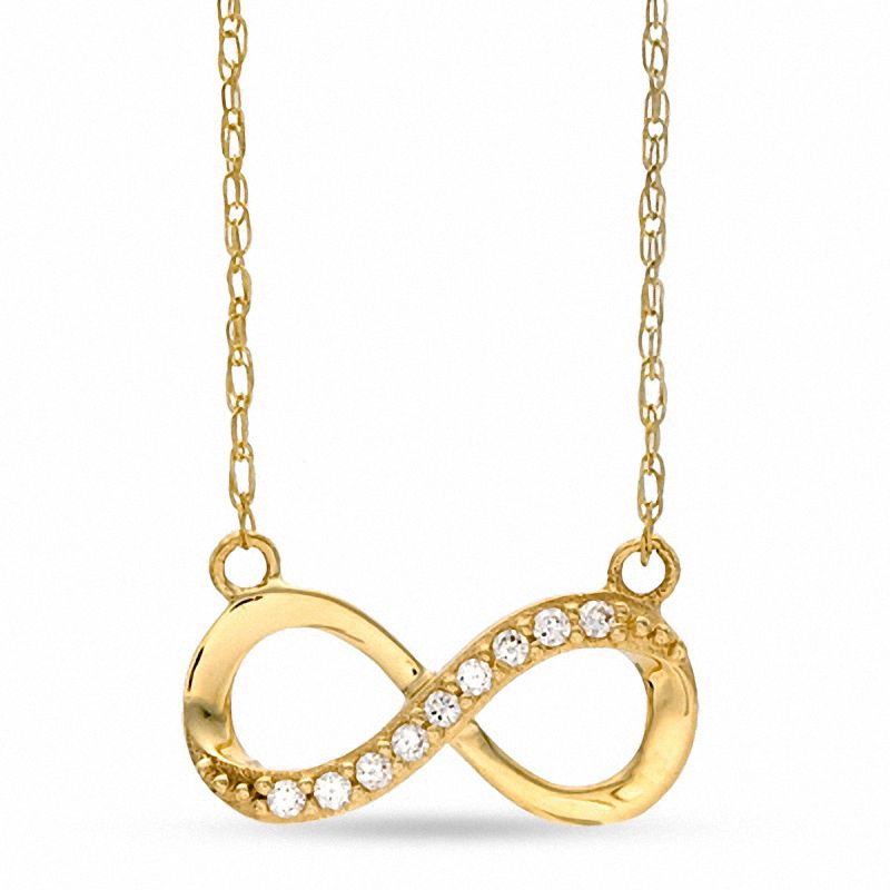 Cubic Zirconia Infinity Necklace in 10K Gold