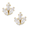 Thumbnail Image 0 of Marquise-Cut Cubic Zirconia Leaf Stud Earrings in 14K Gold