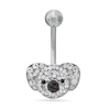 Thumbnail Image 0 of 014 Gauge Crystal Koala Bear Belly Button Ring in Stainless Steel