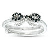 Thumbnail Image 0 of Child's Black Cubic Zirconia Bow Adjustable Ring in Sterling Silver - Size 3