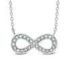Thumbnail Image 0 of Crystal Sideways Infinity Necklace in White Rhodium Brass