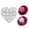 Thumbnail Image 0 of Floating Lockets Crystal Heart Charm in Alloy with Red and Pink Crystal Solitaires