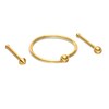 Thumbnail Image 0 of Yellow Ion Plated Nose Stud and Captive Bead Ring Set - 20G