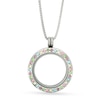 Thumbnail Image 0 of Floating Lockets Multi-Color Crystal Circle Pendant in Stainless Steel - 20"