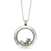 Thumbnail Image 1 of Floating Lockets Multi-Color Crystal Circle Pendant in Stainless Steel - 20"