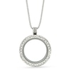Thumbnail Image 0 of Floating Lockets Crystal Circle Pendant in Stainless Steel - 20"