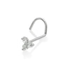 Thumbnail Image 0 of 14K Solid White Gold CZ Triangle Screw Nose Stud - 22G 1/4"