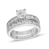 Thumbnail Image 0 of 6mm Cubic Zirconia Bridal Set in Sterling Silver - Size 5