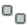 Thumbnail Image 0 of Black and White Cubic Zirconia Square Frame Stud Earrings in Solid Sterling Silver