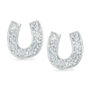 Thumbnail Image 0 of Cubic Zirconia Horseshoe Stud Earrings in Sterling Silver