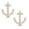 Thumbnail Image 0 of Cubic Zirconia Anchor Stud Earrings in 10K Gold