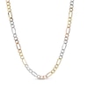 Thumbnail Image 0 of 10K Tri-Tone Gold 080 Gauge Figaro Chain Necklace - 18"