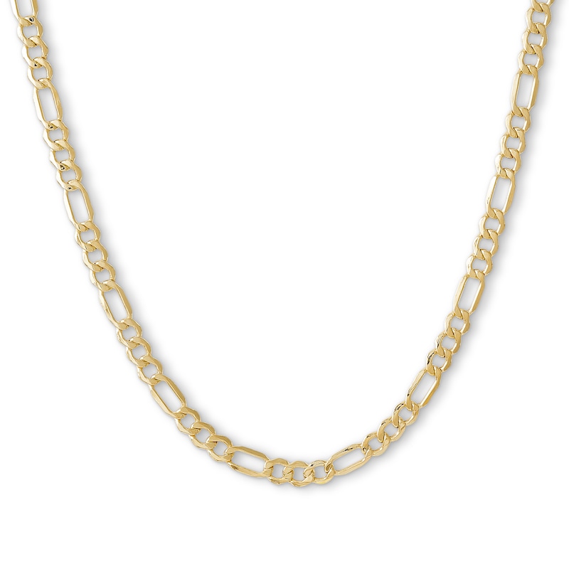 10K Hollow Gold Beveled Figaro Chain - 18"