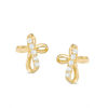 Thumbnail Image 0 of Child's Cubic Zirconia Loop Cross Stud Earrings in 14K Gold