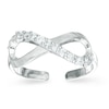 Thumbnail Image 0 of Cubic Zirconia Sideways Infinity Toe Ring in Sterling Silver