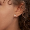 Thumbnail Image 2 of Cubic Zirconia Double Heart Stud Earrings in 14K Gold
