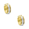 Thumbnail Image 0 of Small Diamond-Cut Hoop Earrings in 14K Two-Tone Gold