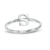 Thumbnail Image 0 of Stackable Letter "S" Ring in 10K White Gold - Size 7