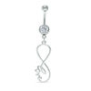 Thumbnail Image 0 of 014 Gauge Crystal Infinity with "love" Dangle Belly Button Ring in Stainless Steel