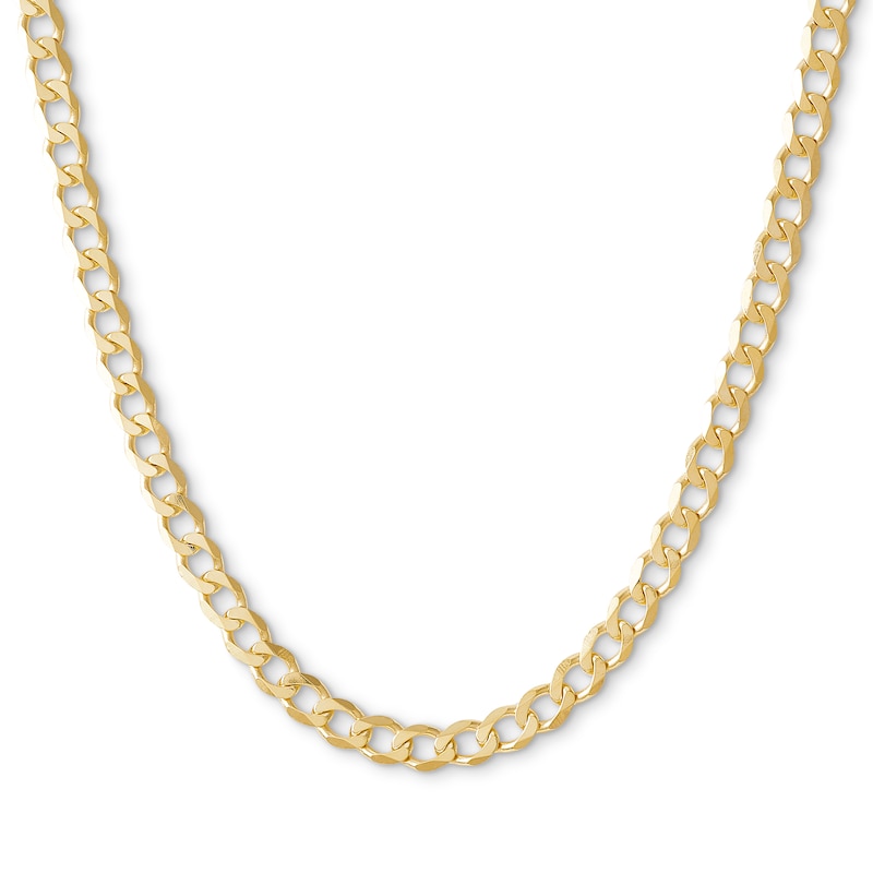 100 Gauge Curb Chain Necklace in 10K Gold - 22