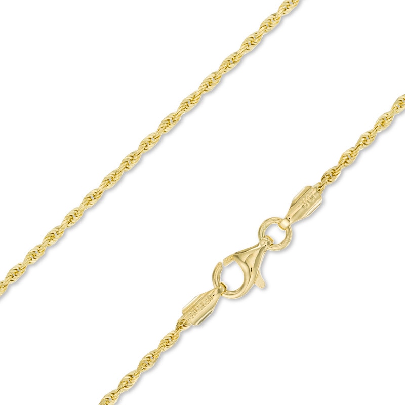 14K Gold 012 Gauge Rope Chain Necklace - 22"