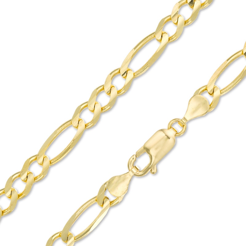 120 Gauge Figaro Chain Necklace in 14K Gold - 24"