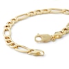 Thumbnail Image 1 of Made in Italy 150 Gauge Figaro Chain Bracelet in 10K Hollow Gold - 8"